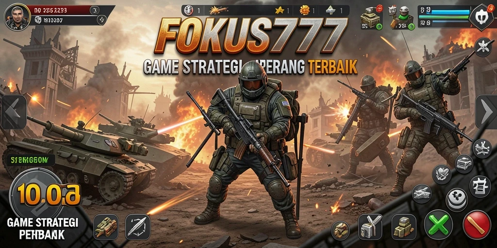 Tangkapan layar FOKUS777 menampilkan pertempuran strategi yang intens.
