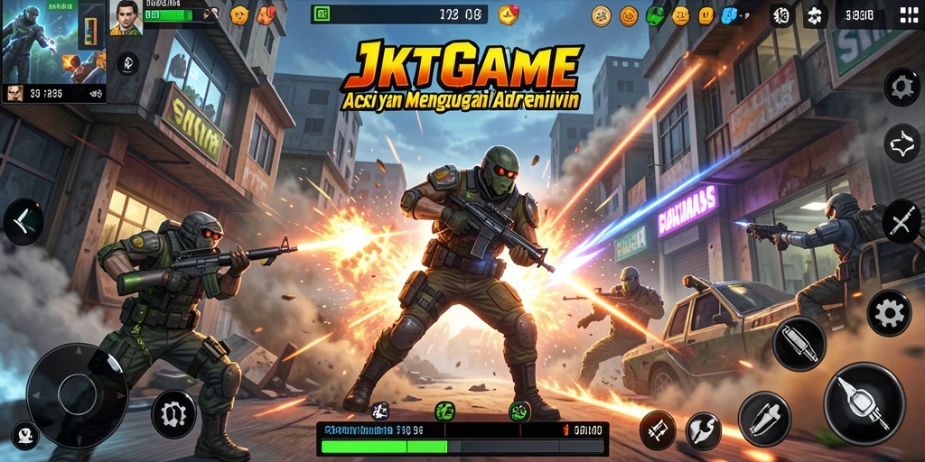 Screenshot JKTGAME menampilkan momen aksi yang mendebarkan di gameplay.