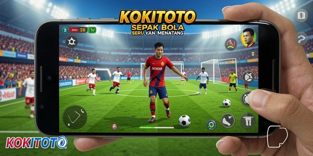 Tangkapan layar gameplay KOKITOTO yang menampilkan momen seru di lapangan.