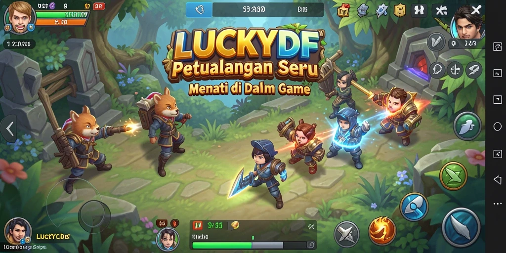 Tampilan gameplay seru di dunia petualangan LUCKYDF.