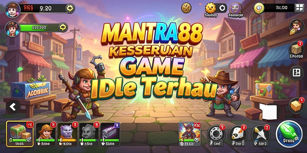 Tangkapan layar permainan Idle yang menunjukkan perkembangan karakter.