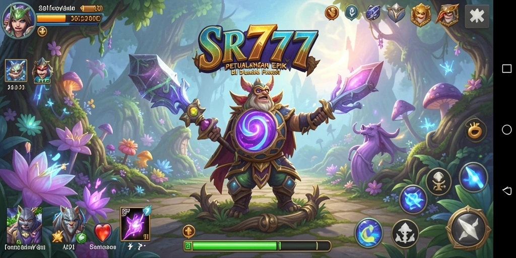 Tangkapan layar SR777 menunjukkan gameplay RPG yang penuh aksi.